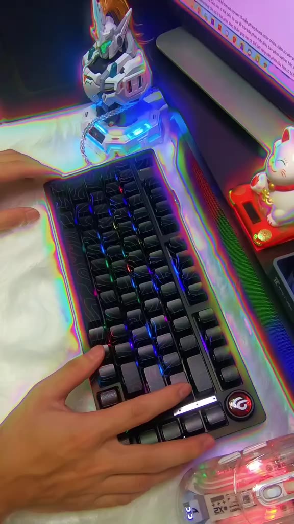 Bàn phím cơ khung nhôm LEOBOG HI75C - 3 mode kết nối - Keycap PBT - LED RGB - APP Marco - Núm vặn | BigBuy360 - bigbuy360.vn