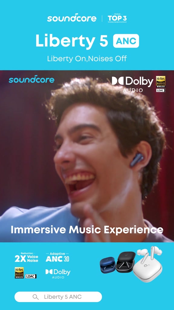 soundcore by Anker Liberty 5 Tai nghe không dây chống ồn, Giảm tiếng ồn mạnh hơn 2 lần, 6 mic AI Clear Calls A3957 | BigBuy360 - bigbuy360.vn