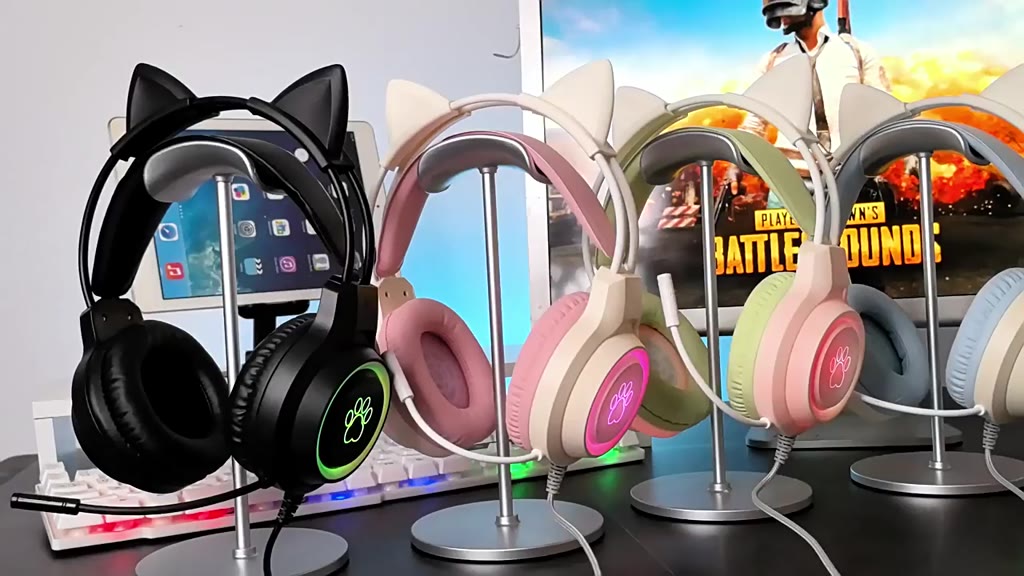 Tai Nghe Mèo Chụp Tai Có Dây Kèm Micro,Tai Nghe Dễ Thương SY-G35 Chơi Game Học Online Có Đèn RGB Led | BigBuy360 - bigbuy360.vn
