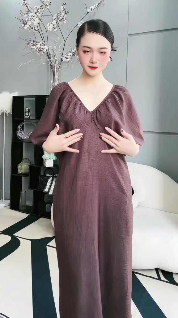 Đầm Cánh Dơi Chất Bông Gãy Tay Phồng Che Khuyết Điểm, Váy Dáng Dài Thời Trang Tôn Dáng D89 CEBA BOUTIQUE | BigBuy360 - bigbuy360.vn