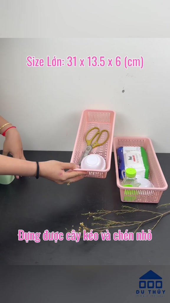 Rổ nhựa chữ nhật dài nhiều màu đựng bút viết, đựng vật dụng dài nhiều màu với 4 kích thước, nhựa pp | BigBuy360 - bigbuy360.vn