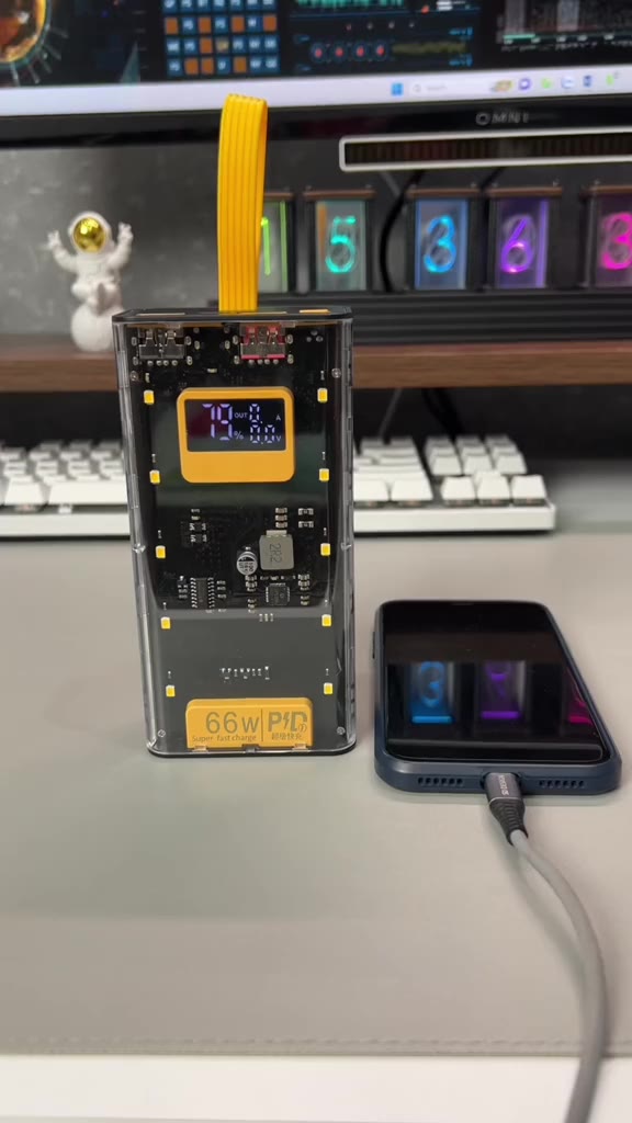 Sạc Dự Phòng 30000mah Trong Suốt HB32 Sạc Nhanh 66W/20W Tích Hợp 4 Cáp Sạc Và Cổng Sạc Nhanh Cho Mọi Dòng Điện Thoại | BigBuy360 - bigbuy360.vn