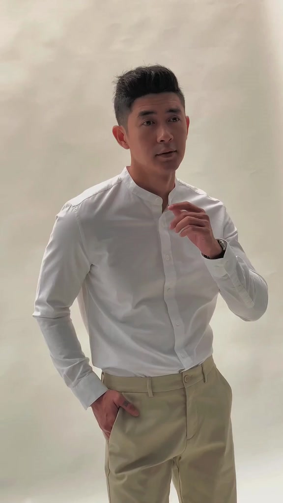 Áo Sơ Mi Nam Oxford Cổ Trụ Tay Dài Trơn Form Fitted  - Routine 10S24SHL006C | BigBuy360 - bigbuy360.vn