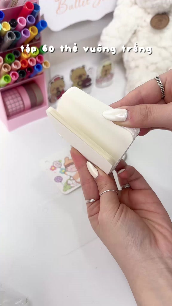 Tập 60 thẻ flashcard vuông hoạt hình học ngoại ngữ VPPTUEMINH, thẻ ghi chú viết từ mới | BigBuy360 - bigbuy360.vn