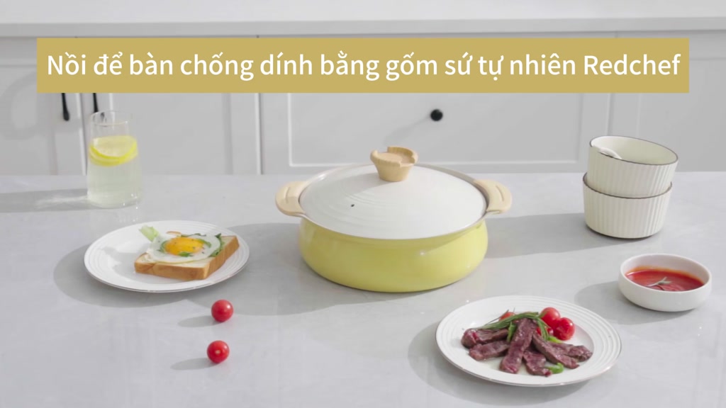 Redchef Nồi súp đá gốm chống dính  Nồi hấp nồi không có PFAS & PTFE & PFOA Thích hợp cho tất cả các bếp | BigBuy360 - bigbuy360.vn