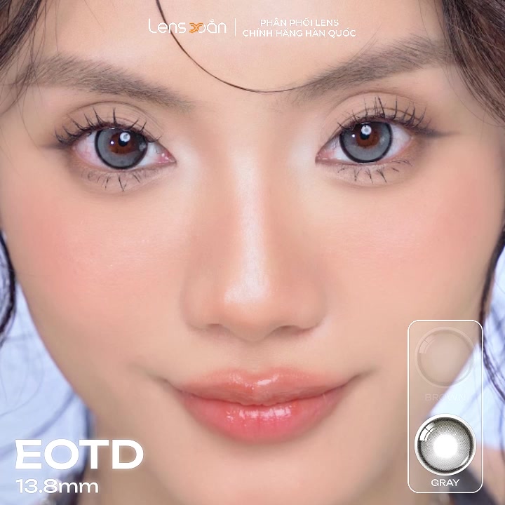 Kính áp tròng cận 6 tháng LENS XOẮN lens xám tự nhiên có viền tròn mắt hàn quốc chính hãng OLENS EOTD | BigBuy360 - bigbuy360.vn
