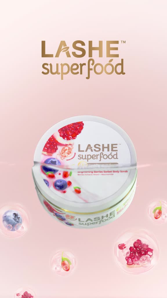 Kem Tuyết Tẩy Tế Bào Chết LASHE SUPERFOOD Dưỡng Sáng Da Hương Quả Mọng 240G / Hương Bánh Nướng 220G | BigBuy360 - bigbuy360.vn