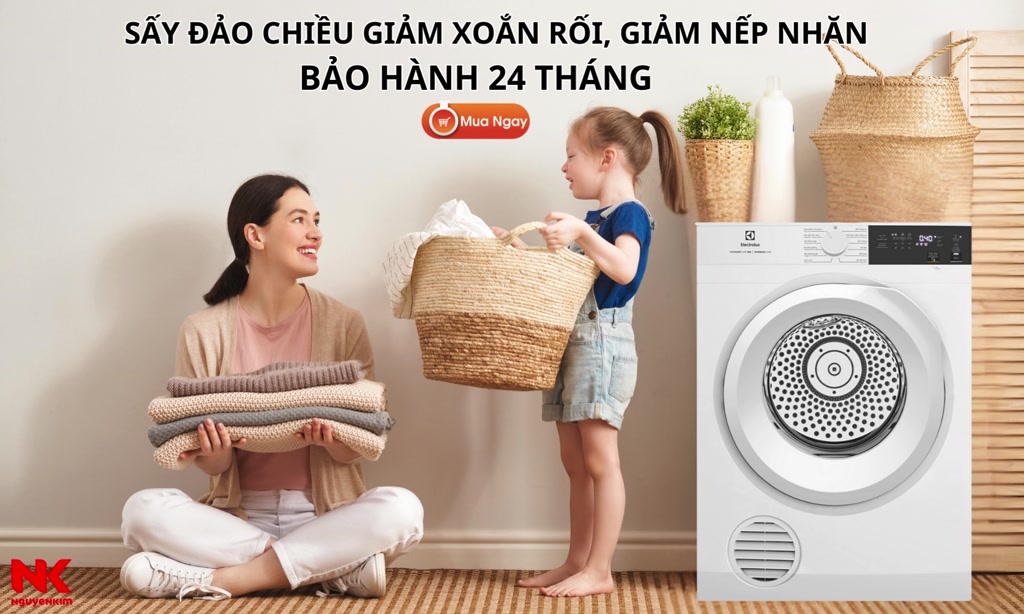 Máy sấy quần áo thông hơi Electrolux 9 kg EDV904H3WC | BigBuy360 - bigbuy360.vn