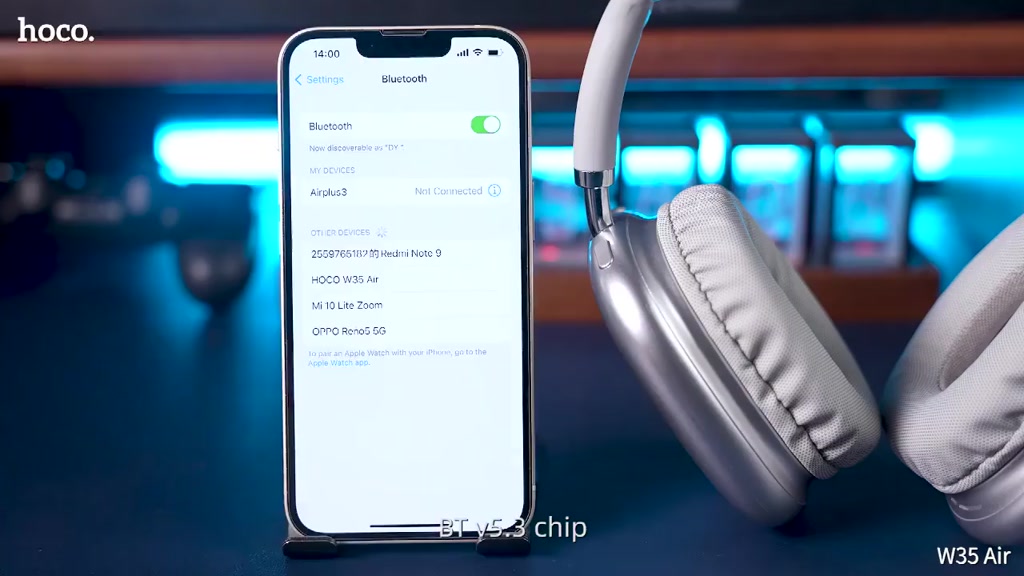 Tai Nghe Chụp Tai Hoco W35 Air Bluetooth Hỗ Trợ Cắm Thẻ Nhớ Cổng AUX Nghe Nhạc 45h Bảo Hành 2 Năm | BigBuy360 - bigbuy360.vn
