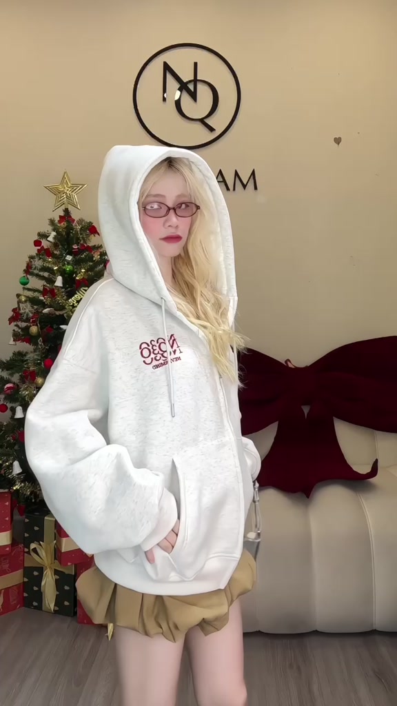 Áo Khoác Hoodie Zip Nỉ Cotton Thêu Xù NQ30 MISO  Form Boxy Nam Nữ Unisex | BigBuy360 - bigbuy360.vn