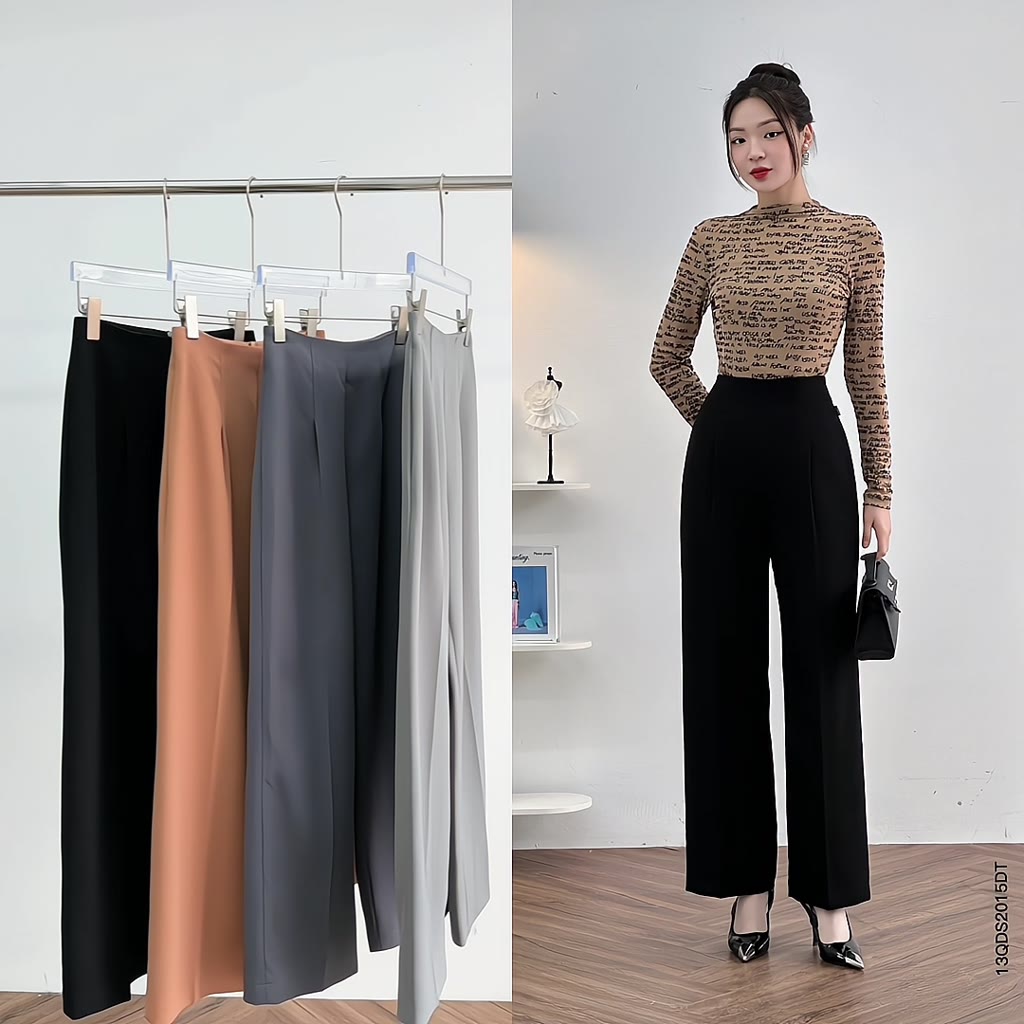 Quần Ống Rộng 𝐂𝐂𝐇𝐀𝐓 Cạp Cao Dáng Đứng Chất Tuytsi Cao Cấp 13QDS2015DT | BigBuy360 - bigbuy360.vn