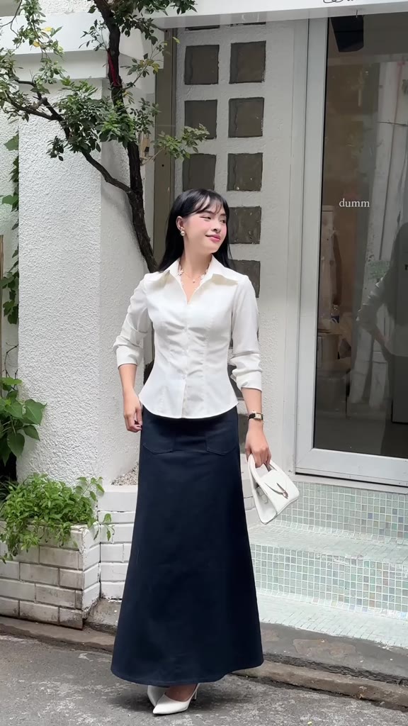Áo sơ mi nữ dáng ôm GYOMADE® chất Kaki Gold cao cấp – Chiết eo tôn dáng, dày dặn đứng form | GA078 | BigBuy360 - bigbuy360.vn
