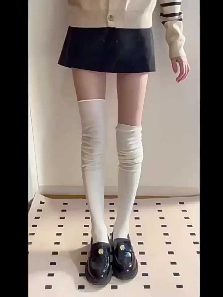 Tất dài qua gối nữ nhún trơn cao cổ tất nhún đi boot vớ đùi dài qua gối thời trang cotton Bluehope | BigBuy360 - bigbuy360.vn