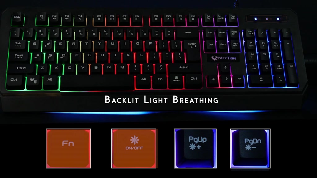 Bàn Phím Gaming Meetion K9320 Fullsize 104 Phím Chống Ồn Led Nền Rainbow Thiết Kế Chuyên Game | BigBuy360 - bigbuy360.vn