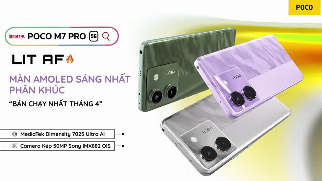 [Livestream] Điện thoại POCO M7 Pro 5G (8+256GB) | 6.67" AMOLED | Camera 50MP+2MP | MD7025-Ultra | BigBuy360 - bigbuy360.vn