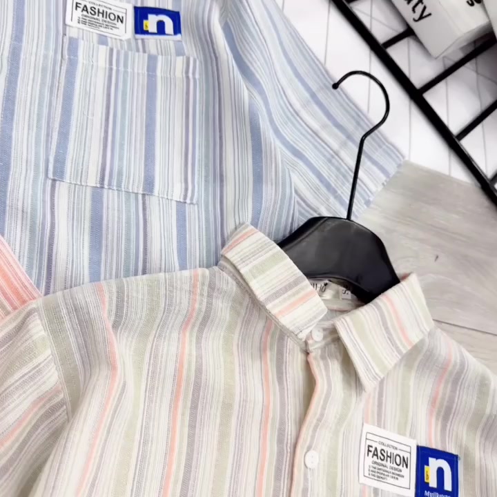 Áo sơ mi kẻ nữ, áo sơ mi cộc tay nữ phong cách Hàn Quốc Qiho store A27 | BigBuy360 - bigbuy360.vn