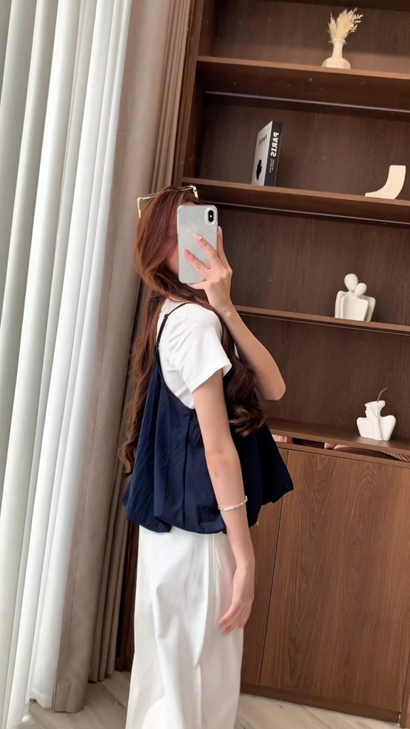 Set Yếm Nữ 2 Dây Dáng Bí Cúc Dọc Kèm Áo Thun Trơn (Có Bán Lẻ Yếm) Su Chang S807 Thời Trang Nữ | BigBuy360 - bigbuy360.vn