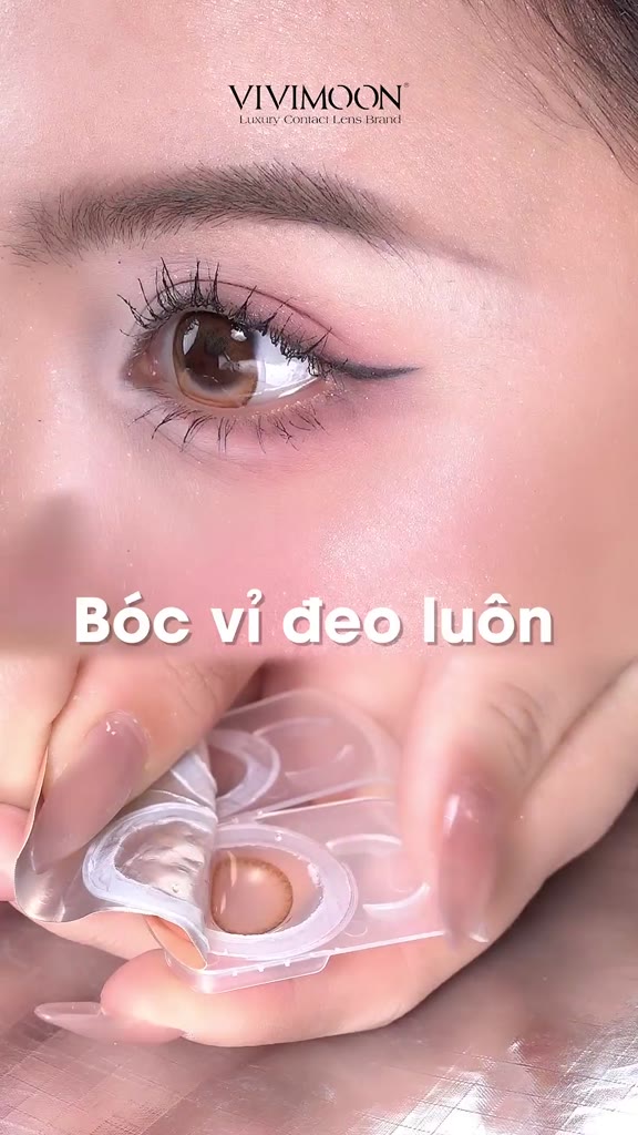 01 Chiếc Lens cận 1 ngày màu nâu tự nhiên VIVIMOON khóa ẩm Latte Brown (Giá 1 bên mắt, x2 để đặt 1 đôi) | BigBuy360 - bigbuy360.vn