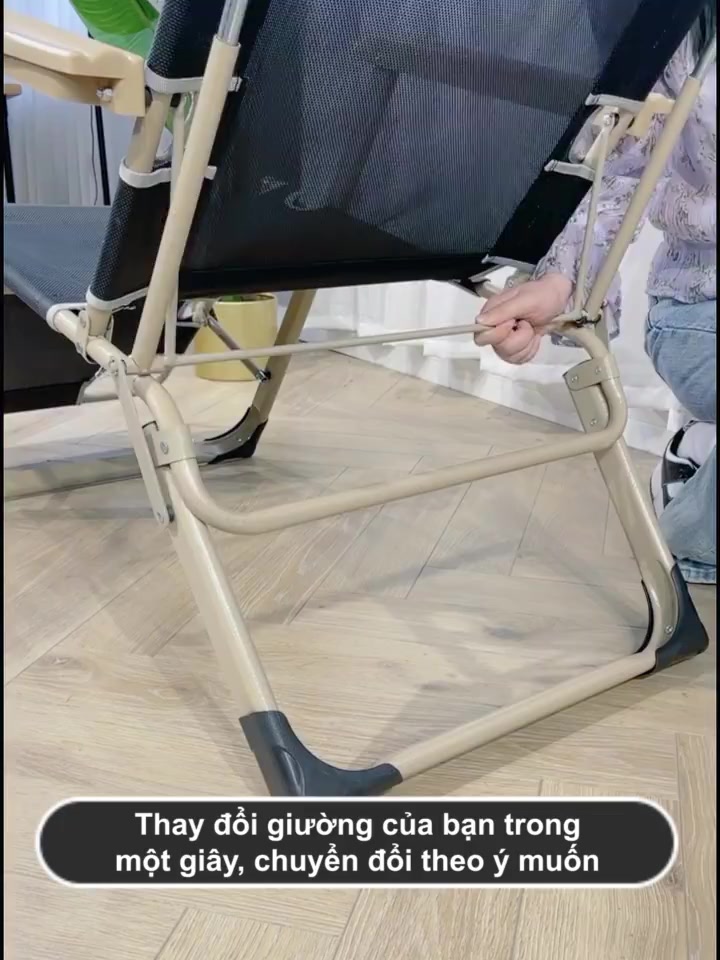 Ghế xếp thư giãn, Ghế lười gấp thành giường Gấp Gọn -Kèm nệm gối cao cấp -Nhôm chịu 400kg | BigBuy360 - bigbuy360.vn