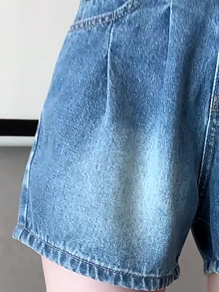 Quần short jeans nữ lưng cao, quần đùi bò nữ màu xanh nhạt/đậm phong cách basic thời trang ED11 | BigBuy360 - bigbuy360.vn