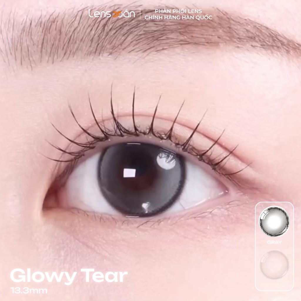 LENS 1 NGÀY giãn tròng LENS XOẮN kính áp tròng cận nâu tự nhiên trong veo có viền tròn mắt OLENS GLOWY TEAR | BigBuy360 - bigbuy360.vn