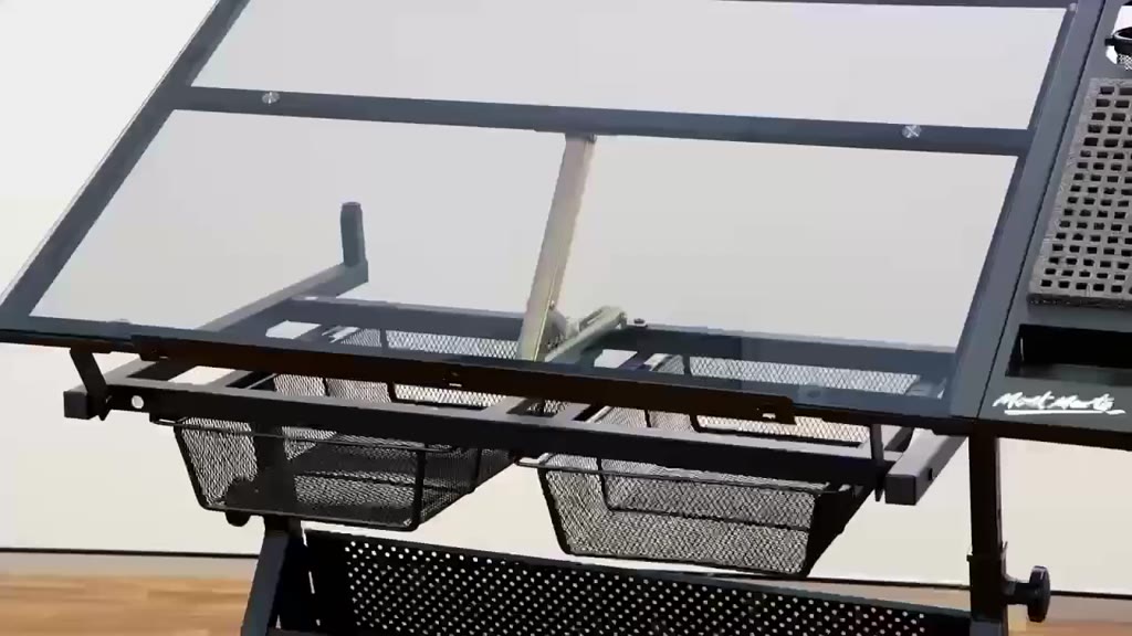 Bàn vẽ kỹ thuật mặt kính cường lực tuỳ chỉnh góc nghiêng kèm đèn kẹp đầy đủ công năng thương hiệu IGA - GN87 | BigBuy360 - bigbuy360.vn