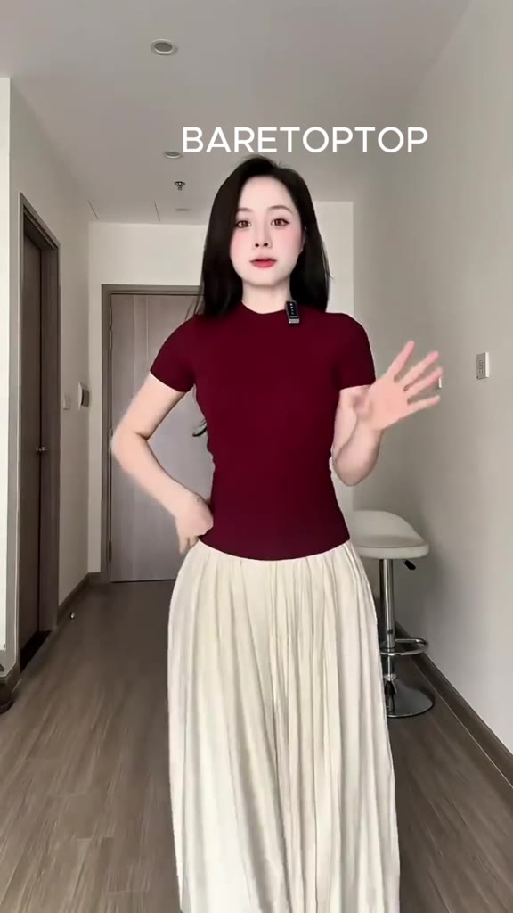 𝐁𝐀𝐑𝐄𝐓𝐎𝐏𝐓𝐎𝐏 Áo thun ôm body cotton lông mịn co giãn, Áo thun nữ cổ tròn form chuẩn tôn dáng_AT047 | BigBuy360 - bigbuy360.vn