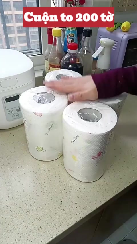[CUỘN TO] Cuộn 200 Khăn Giấy Vải Lau Đa Năng, Khăn Lau Bếp, Siêu Thấm Hút Có Thể Tái Sử Dụng | BigBuy360 - bigbuy360.vn