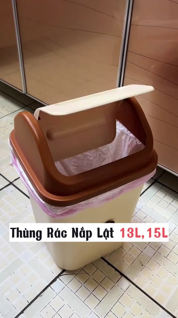 Thùng Rác Nắp Lật Kèm Sticker ENODA HOME, Thùng Đựng Rác Chữ Nhật Có Nắp TR031 | BigBuy360 - bigbuy360.vn