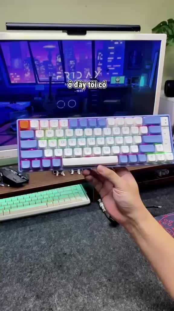 Bàn phím cơ không dây/có dây Langtu GK65, hotswap, 3 chế độ kết nối làm việc, chơi game | BigBuy360 - bigbuy360.vn