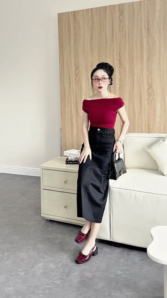 Chân váy kaki dáng dài 80cm Mely Fashion chữ A xẻ sau có túi 2 bên cạp cao tôn dáng che khuyết điểm tốt có bigsize CV104 | BigBuy360 - bigbuy360.vn