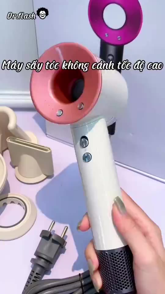 Dr Flash Máy Sấy Tóc 1 tỷ ion âm，Công suất cao, sấy khô nhanh/chăm sóc tóc - Màu hồng | BigBuy360 - bigbuy360.vn