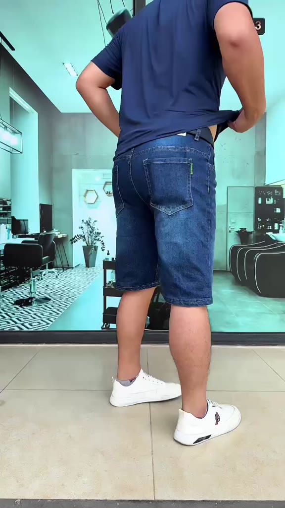Quần Short Jean Nam Co Giãn 4 Chiều, Xanh Đậm Wash Sáng, Form Slimfit Trẻ Trung | BigBuy360 - bigbuy360.vn