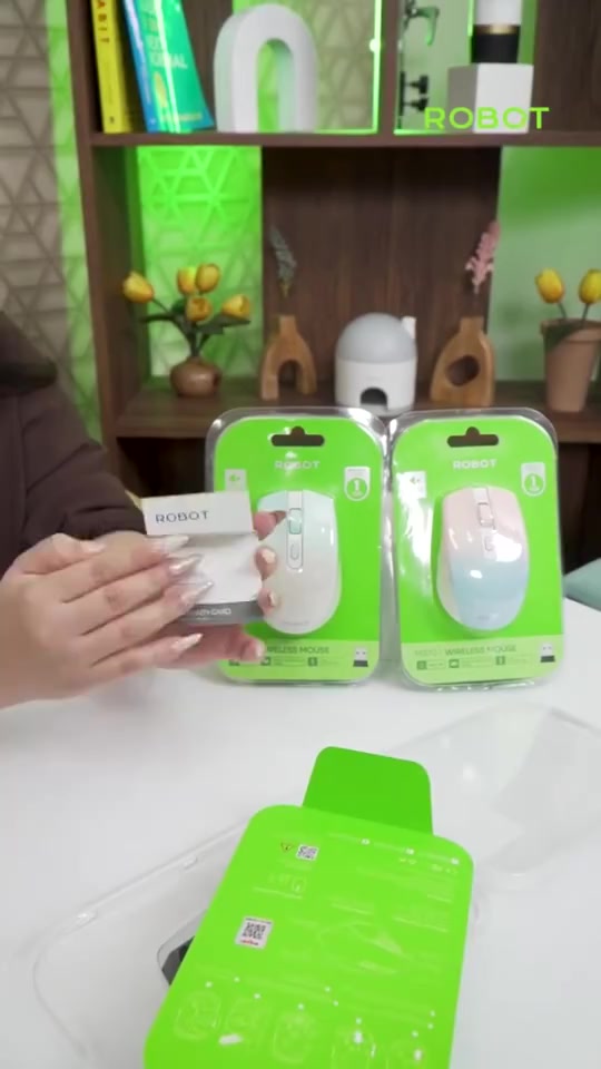 Chuột Quang Không Dây Tĩnh Âm ROBOT M370 Màu Hồng/ Màu Xám 3200 DPI Cảm Biến Quang Học Khoảng Cách Tín Hiệu 20m | BigBuy360 - bigbuy360.vn