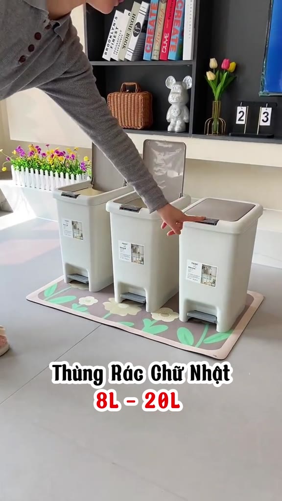 Thùng Rác Đạp Chân ENODA HOME 4 Size, Thùng Đựng Rác Chữ Nhật Có Nắp Cho Gia Đình, Văn Phòng TR020 | BigBuy360 - bigbuy360.vn