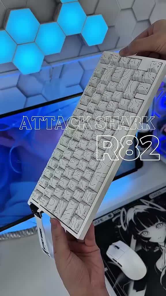 Bàn Phím Cơ Gaming Attack Shark R82HE Magnetic Switch, Rapid Trigger 0.005mm, Polling Rate 8000Hz | BigBuy360 - bigbuy360.vn