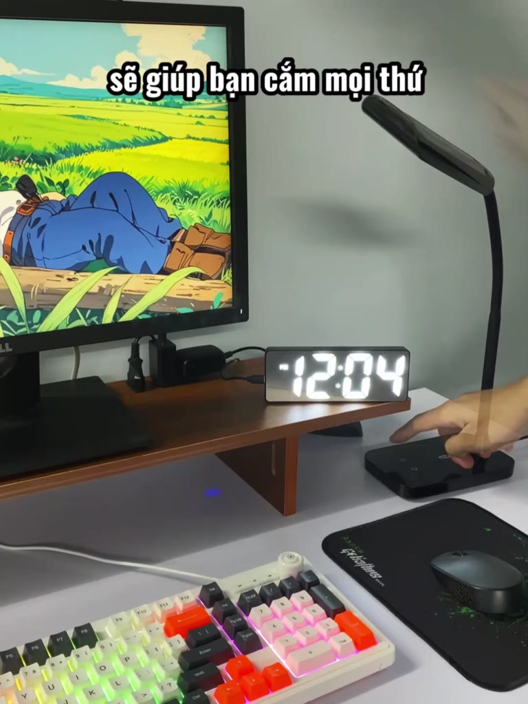 Kệ để PC  kệ màn hình máy tính vân gỗ óc chó để đồ decor đỡ vi tính setup không gian làm việc | BigBuy360 - bigbuy360.vn