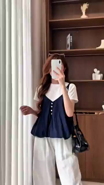 Set Yếm Nữ 2 Dây Dáng Bí Cúc Dọc Kèm Áo Thun Trơn (Có Bán Lẻ Yếm) Kenco clothing M3807 Thời Trang Nữ | BigBuy360 - bigbuy360.vn