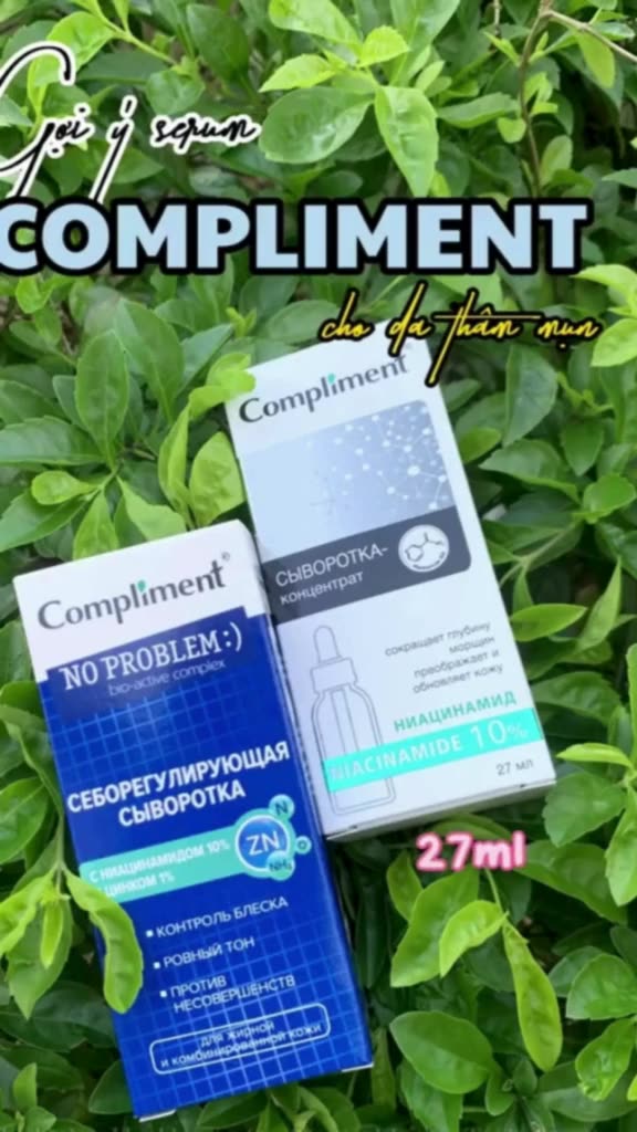 Serum Kiềm Dầu Giảm Mụn Compliment Niacinamide & Zinc - Sáng Da Mờ Thâm, Se Khít Lỗ Chân Lông 27ml | BigBuy360 - bigbuy360.vn