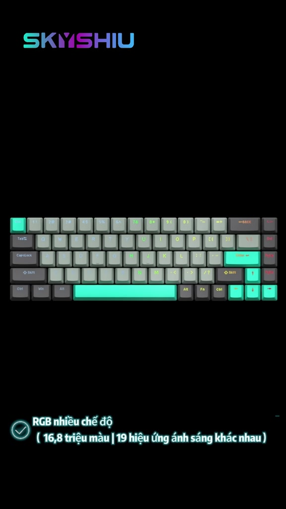 SKYSHIU Bàn phím cơ có dây SK68 V3 có dây led RGB  hotswap có thể thay thế switch 5pin | BigBuy360 - bigbuy360.vn