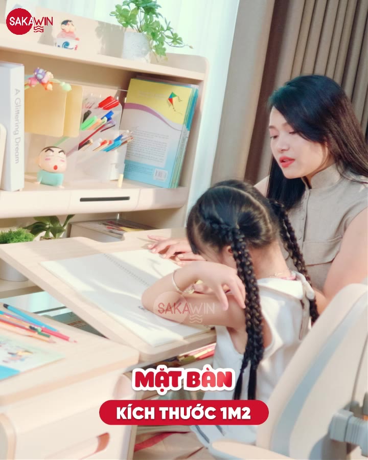 [Mẫu Mới 2026] Bộ bàn học cho bé cao cấp Sakawin Premium GD08 Bàn học sinh thông minh chống gù | BigBuy360 - bigbuy360.vn