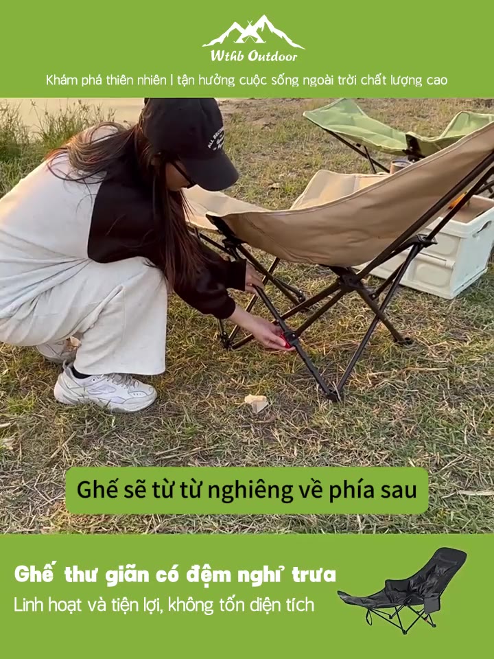 Ghế ngả lưng thư giãn gấp gọn Có 3 Nấc Tựa Lưng Thoải Mái, Ghế Có Gác Chân Du Lịch Thư Giãn | BigBuy360 - bigbuy360.vn