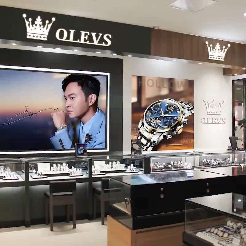 OLEVS Đồng hồ nam Chống nước Chính hãng Dạ quang Bấm giờ Lịch ngày Dây da Thạch anh 2876 | BigBuy360 - bigbuy360.vn