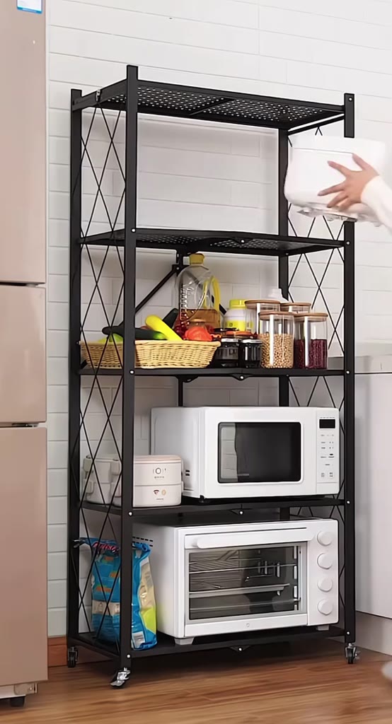 RACK Kệ gấp gọn Có Bánh Xe sơn tĩnh điện, Kệ Để Đồ Gấp Gọn Không,Kệ Gấp Gọn Để Đồ Tiện Lợi | BigBuy360 - bigbuy360.vn