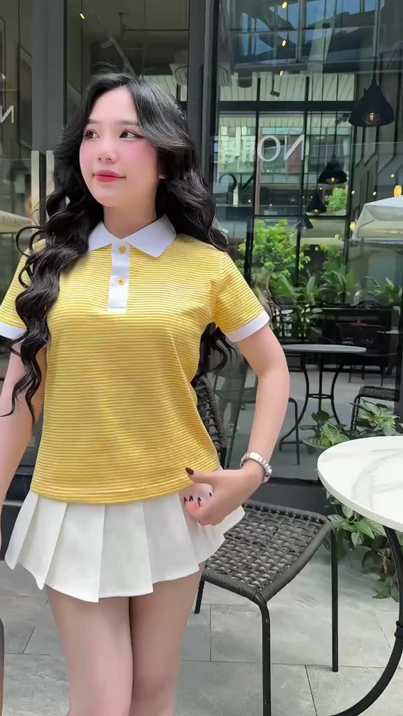 Áo Thun Polo Sọc Nữ  Cotton Co Giãn Đơn Giản Thanh Lịch BST26 | BigBuy360 - bigbuy360.vn