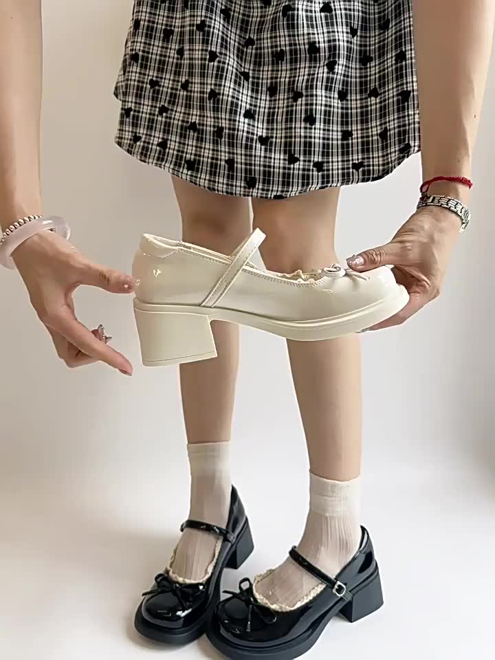 [FORM RỘNG LÙI 1 SZ] Giày Đốc Nữ Đế Cao 5P Tiểu Thư Đính Nơ Xoè Viền Ren Phong Cách Hàn Quốc Mã V098 | BigBuy360 - bigbuy360.vn