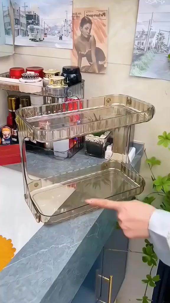 [SẴN] Kệ Đựng Mỹ Phẩm 2 Tầng Nhựa Mica Trong Suốt, Kệ Để Đồ Nhà Tắm Để Bàn Trang Điểm Sang Trọng | BigBuy360 - bigbuy360.vn