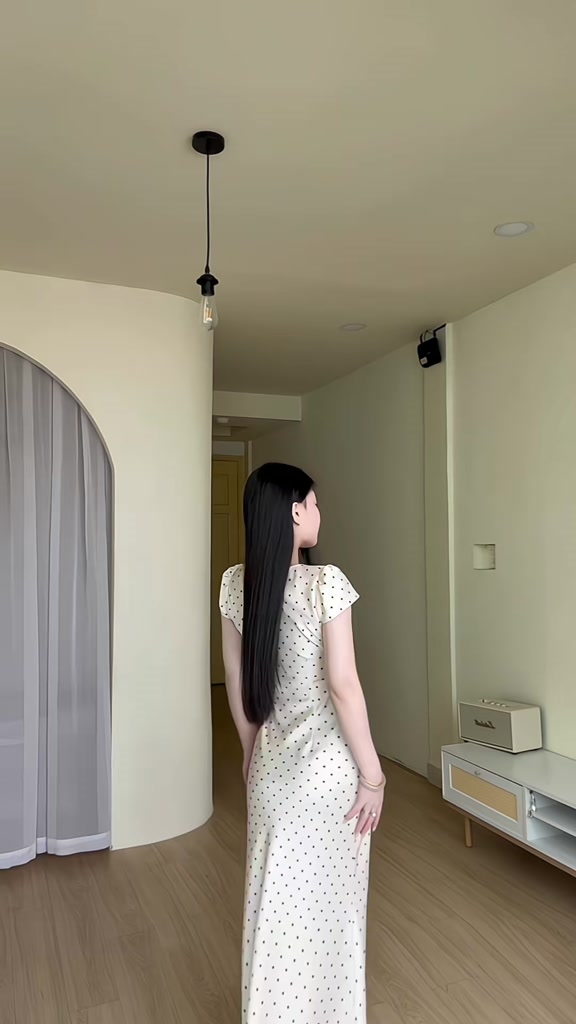 Đầm Lụa Chấm Bi - Đầm Lụa Trơn Có Tay Form Dài, Váy Lụa Hàn Châu 1 Lớp Không Mút, Không Dây Kéo | BigBuy360 - bigbuy360.vn