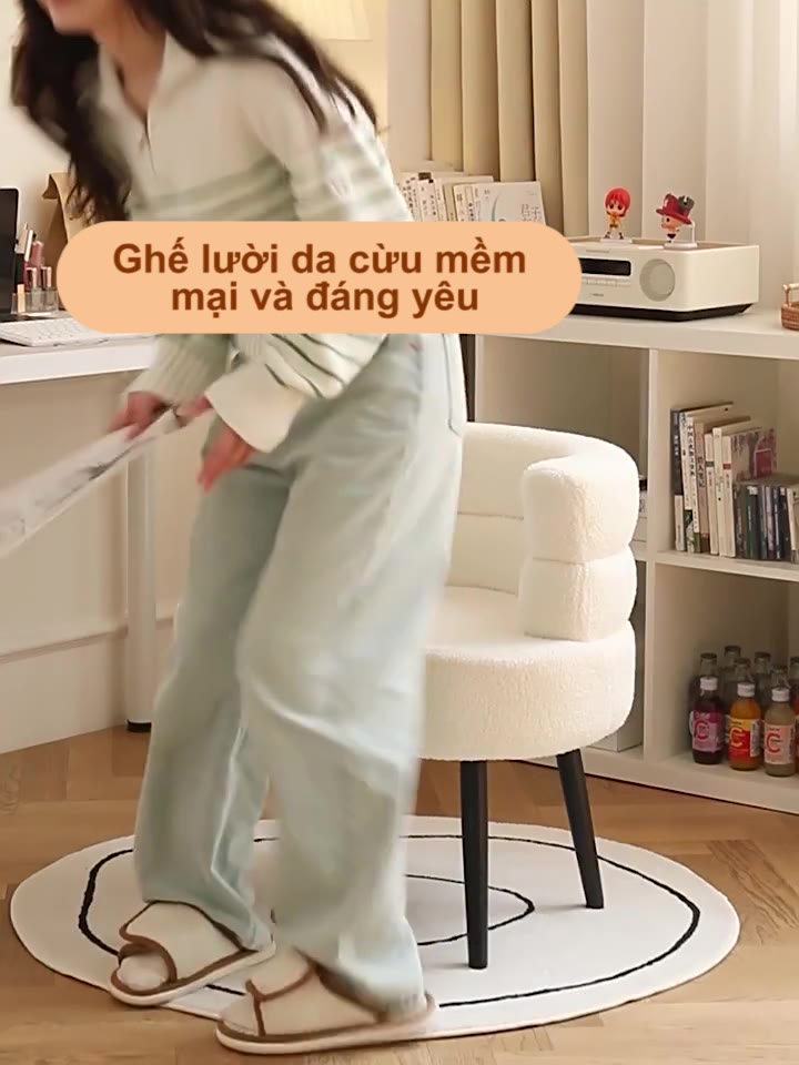 MY Ghế Sofa Ghế Lông Cừu  Lông Cừu Chân decor ngồi bàn trang điểm chất liệu bọc vải nỉ lông cừu mềm mịn êm ái | BigBuy360 - bigbuy360.vn