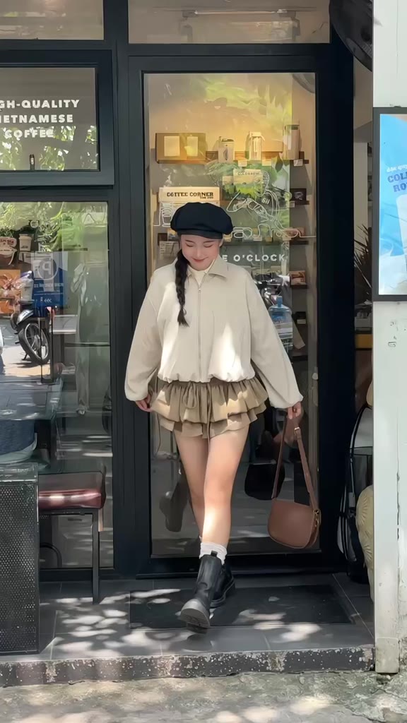 Áo khoác kaki 2 lớp dáng bồng có khóa kéo, Áo khoác kaki thu đông - 29feb.closet - A570 | BigBuy360 - bigbuy360.vn